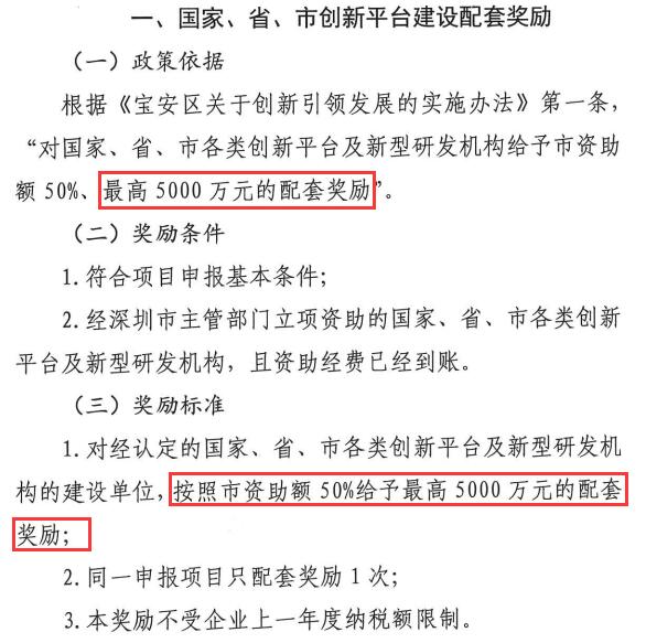 5000萬項目申報獎勵！寶安區(qū)創(chuàng)新平臺及相關(guān)機(jī)構(gòu)有福了！